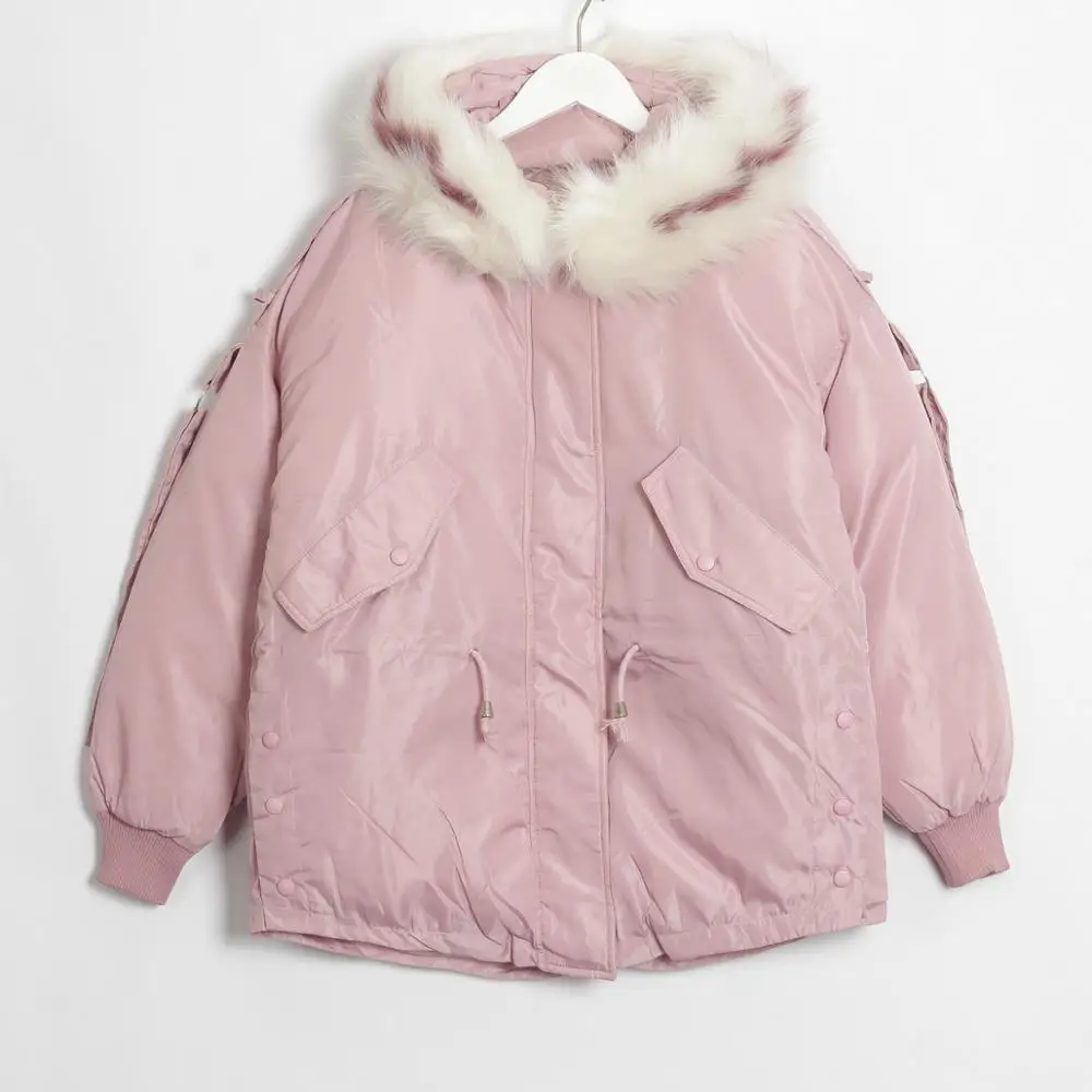 Wixra, Женская парка, повседневная верхняя одежда, осень-зима, однотонное пальто с капюшоном, зимняя куртка, женские меховые пальто, женские куртки, зима - Цвет: Pink