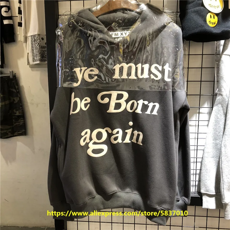 Ye must be Born again-Sudadera con capucha CPFM XYZ para niños, suéteres transparentes, sudaderas de tamaño asiático Kanye West, jerséis de alta calidad
