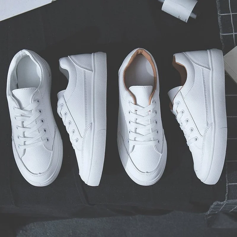 Zapatillas deportivas de plataforma vulcanizada para mujer, zapatos planos informales a la moda, cómodos, color blanco, para primavera y verano, 2021