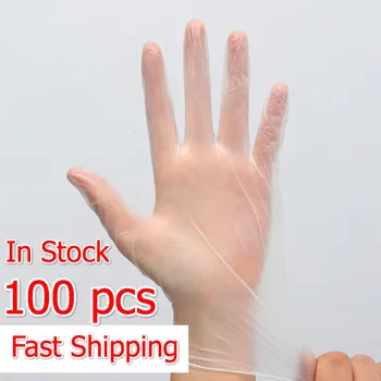 

100Pcs/Box Bulk Sale Protective Disposable PVC Gloves for Kitchen Cooking Cleaning Waterproof Safety Transparent Touch Screen