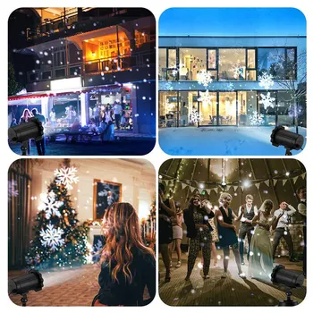 

Home LED Spotlight Projector With Remote Control Waterproof Landscape Projector Flood Light Christmas Party Special Lamp 1PC