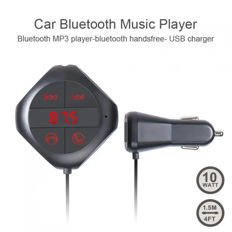 

Q7S Bluetooth Hands-free FM Transmitter Car Kits MP3 Player Wireless Modulator Dual USB Port Extend MP3 USB SD MMC + 3.5mm AUX