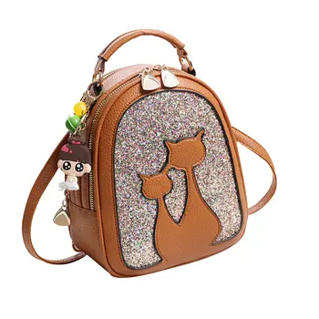 

Women Shoulder Crossbody Bag PU Leather Zipper Sequin for Mobile Phone Keys Travel New