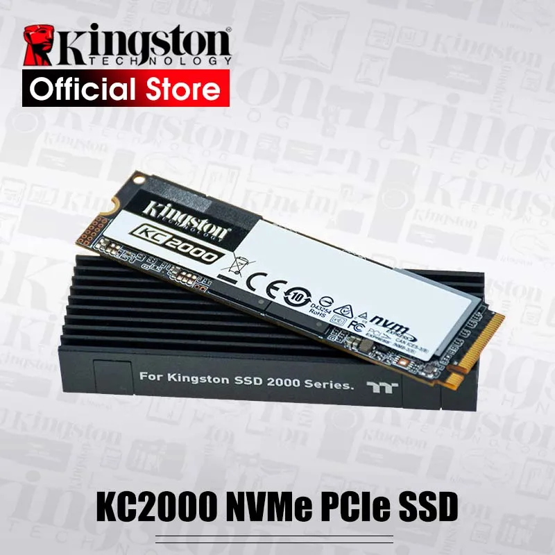 Kingston KC2000 NVMe PCIe SSD Gen 3 0x4 контроллер и 96 уровневый 3D TLC NAND 500G 1 ТБ Внутренний