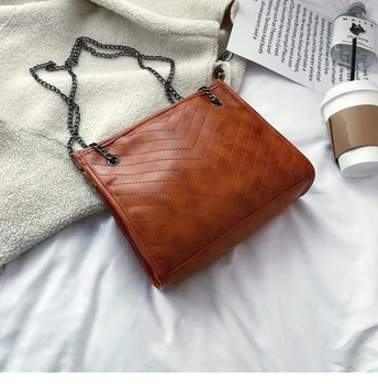 

Female Bag 2019 New Single Shoulder Bag Female Pu Chain Bag Fashion Slant Satchel Big Bag Women Bag