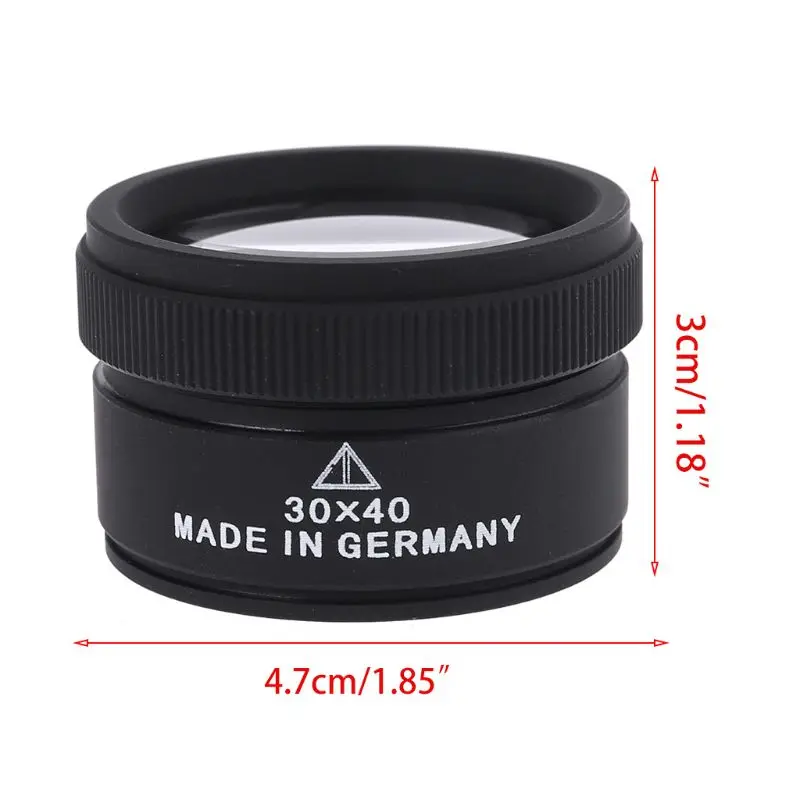 Magnifier Glass Lens Optics Loupes Portable Pocket For Jeweler Coins Stamps 30X x 40mm 95AA