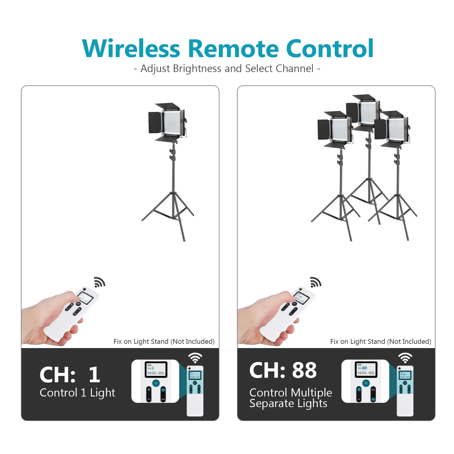 Neewer Advanced 2.4G 960 LED Video Light with Barndoor, Dimmable Bi-Color  LED Panel with LCD Screen and 2.4G Wireless Remote - China Flash Light and  Video Light price