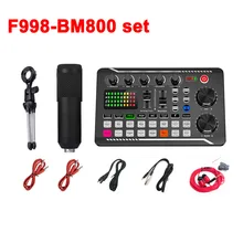 

F998 Audio Usb External Sound Card Microphone Personal Entertainment Headset Live Stream for Pc Phone and Computer Model Number