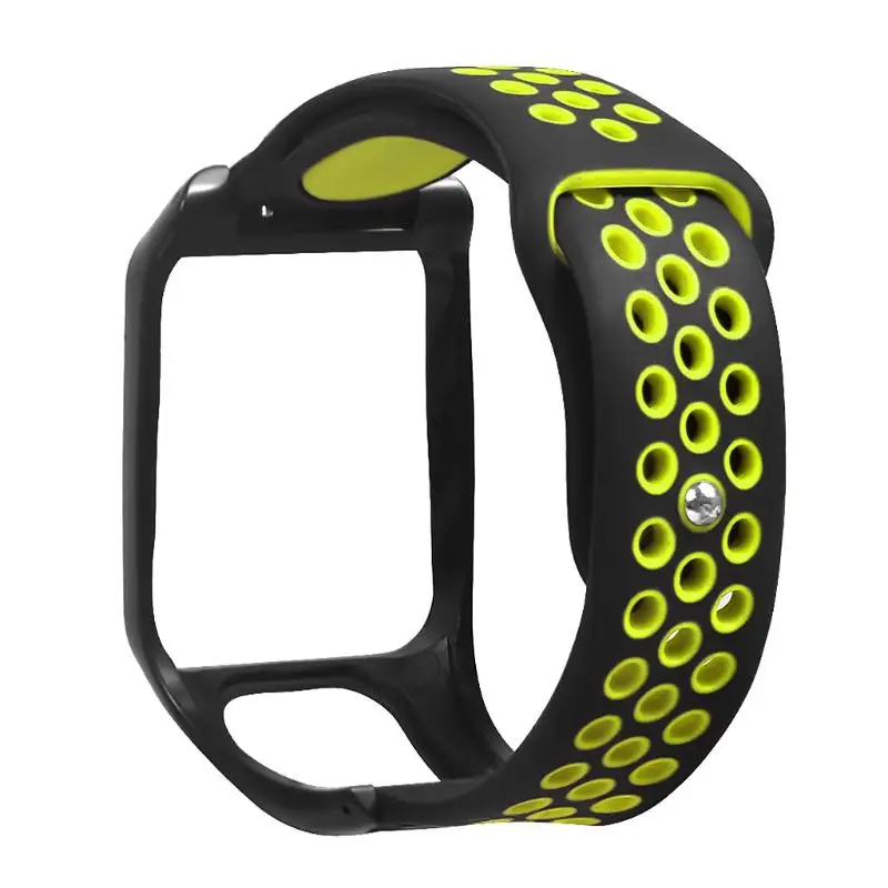 Замена дышащего браслетный ремешок для часов Силиконовый ремешок для Tomtom Runner 3/Adventurer/Golfer 2/Runner 2 Cardio/Spark 3 - Цвет: GN