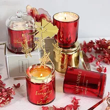 Рождественская красная роза масло соевый подарок поддельные свечи воск Арома масло лампа батарея без свечей свадебные украшения ароматические Velas Kaarsen C7018