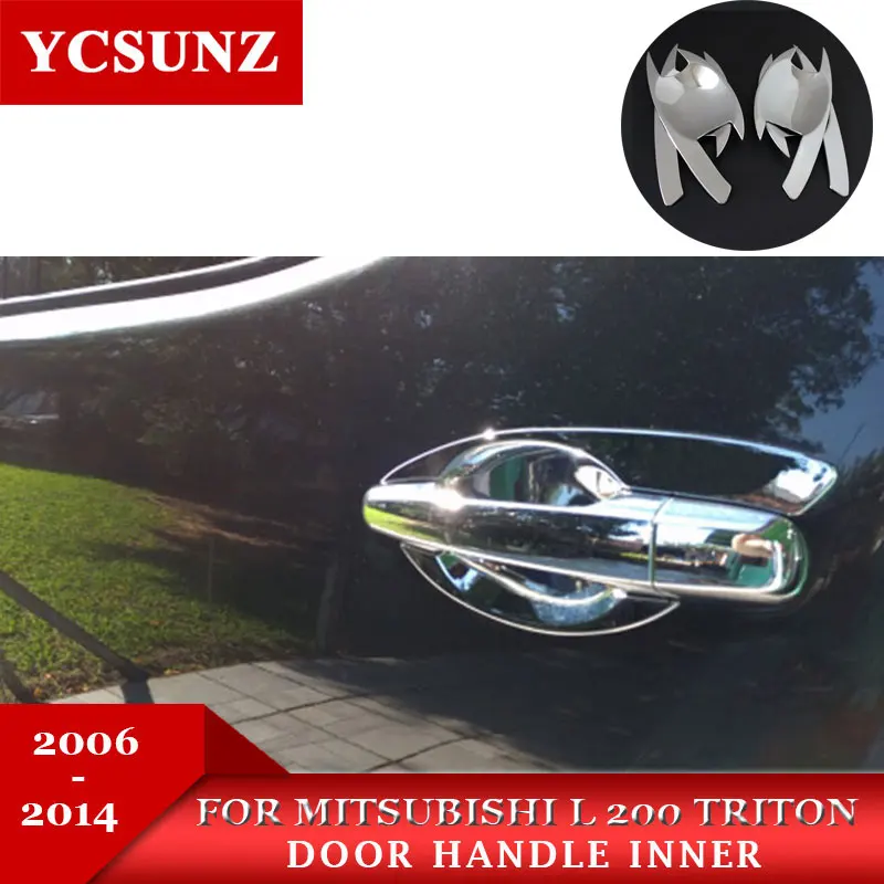ABS дверная ручка внутренняя В Хромированном цвете для Mitsubishi L200 Triton 2006 2007 2008 2009 2010