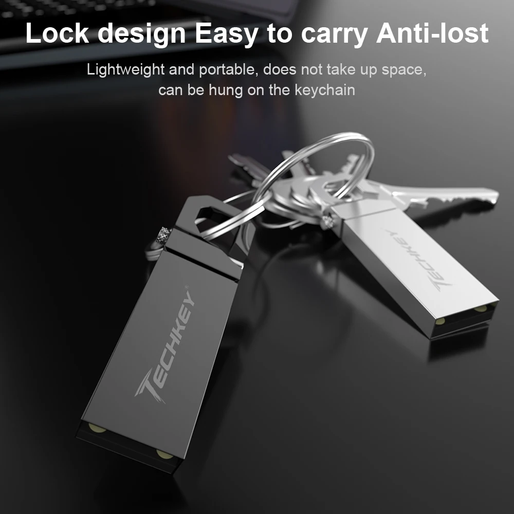 Новый techkey USB флешка 64 ГБ металла Сталь накопитель 32 ГБ памяти мемори cel usb stick высокого Скорость переносной USB-накопитель u диск подарок