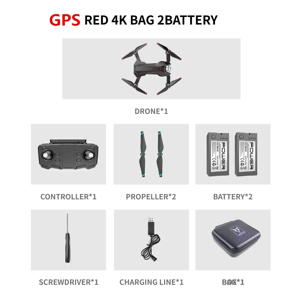 GPS RED 4K BAG 2B S20 5G wifi Радиоуправляемый Дрон gps 4K Профессиональный селфи Дрон с HD камерой wifi FPV RC Квадрокоптер складной Дрон drohne vs SG907 - Цвет: GPS RED 4K BAG 2B