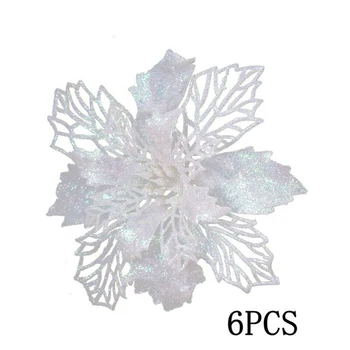 

Glitter Christmas tree decoration flowers Christmas Tree Decorations Metal