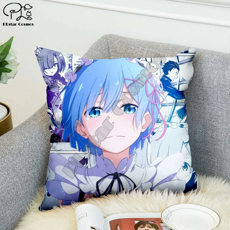 Сексуальный чехол с аниме девушкой Re Zero Rem манга Подушка Чехол из полиэстера
