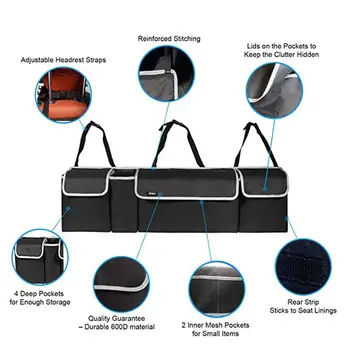 

Auto Car Back Seat Boot Organizer Net Holder Foldable Trash Travel Hanging Storage Bags For Auto Car Seat Storage Pouch