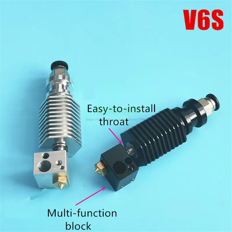 

New E3D V5S V6S Straight-through hotend, printing head with Hexagonal heat sink / PT100 block for V6 V5 extruded head 3D printer