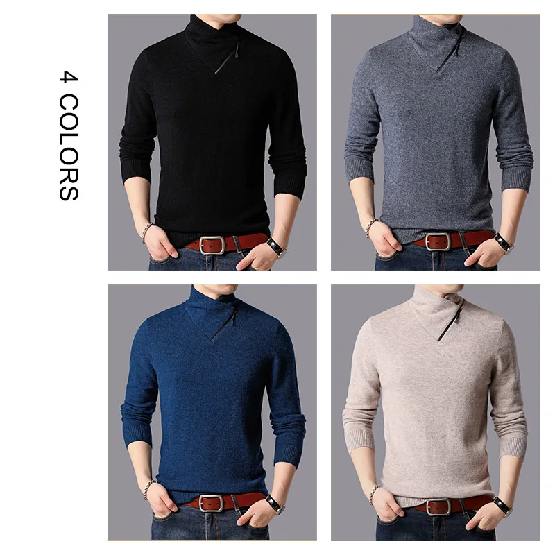 COODRONY Brand Fashion Turtleneck Sweater Men Pure Merino Wool Pullover Men 2019 New Winter Thick Warm Sweaters Pull Homme 93039