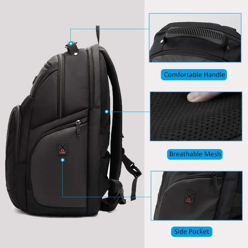 ARCTIC HUNTER 15,6 дюймовый рюкзак для ноутбука, мужская дорожная сумка, Многофункциональный водонепроницаемый рюкзак для мужчин, Студенческая школьная сумка для подростков