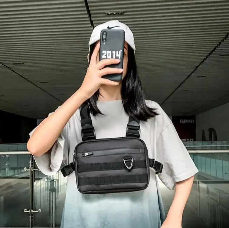 남자에 대 한 100 개/대 가슴 가방 반사 Streetwear 힙합 가슴 장비 가방 패션 Uni전술 직사각형 여행 가슴 가방