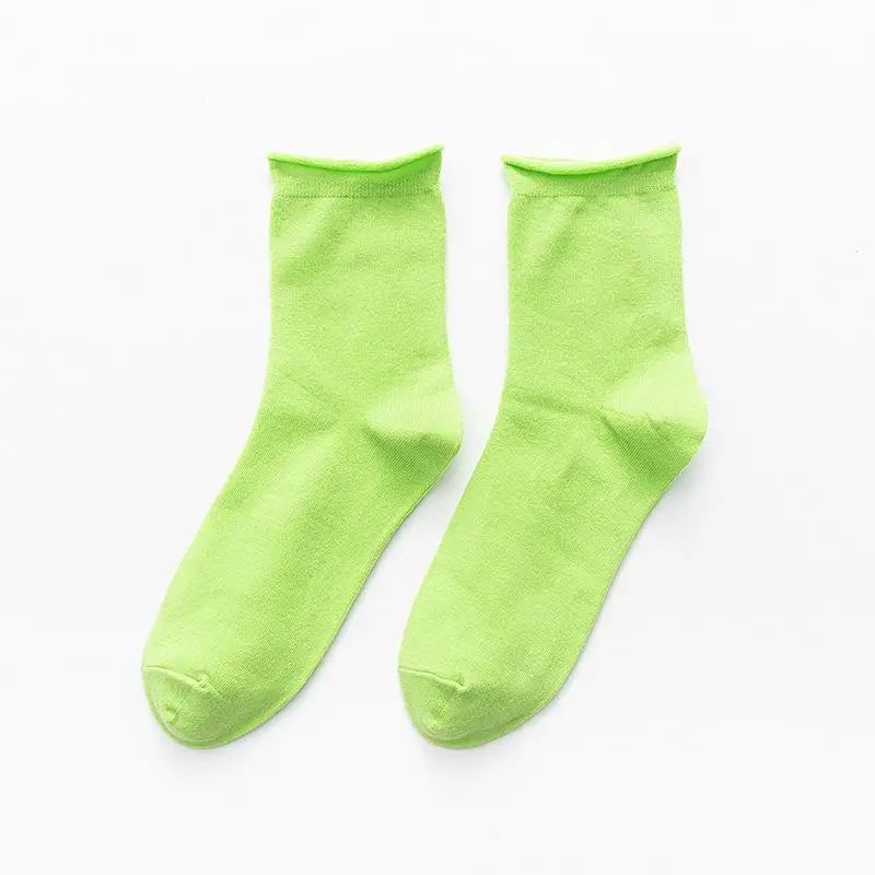 Носки для мальчиков и девочек однотонные носки из чистого хлопка с каймой для колледжа серия для родителей и детей - Цвет: 5