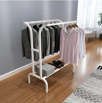 Balcony simple drying rack floor double-pole drying rack household bedroom hanger outdoor detachable shelf