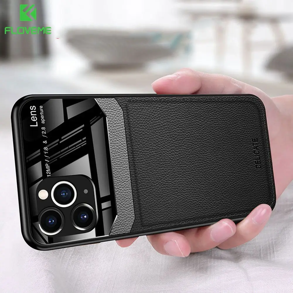 

FLOVEME Business Style Phone Case For iPhone XR 11 Pro XS Max X Shockproof Cover For iphone 7 8 6 S 6S Plus 7Plus Leather Case