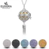 Eudora 20mm Aromatherapy Pendant Heart ball cage Essential Oil Diffuser Necklace Lava Stone Angel Caller Locket with tassel K169 1
