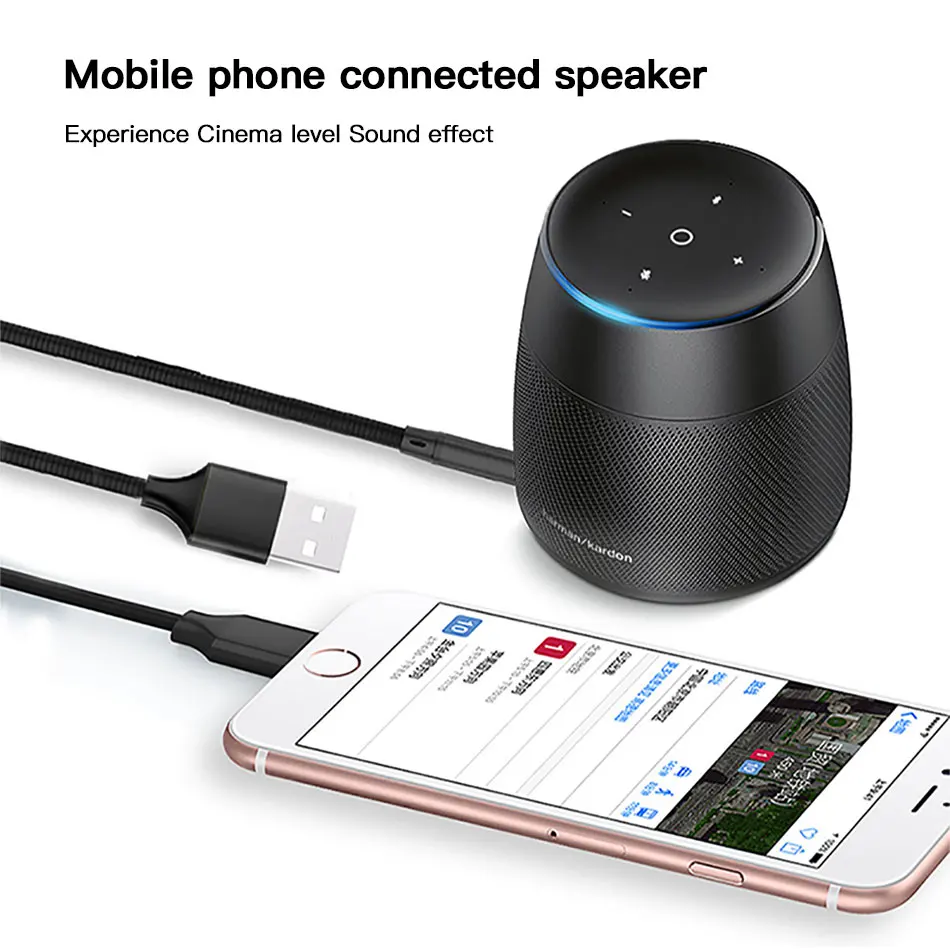 !ACCEZZ For iphone Audio Cable 7 8 6 X XS MAX Connector Adapter 3.5mm Jack Headset Car Speaker Charging & Music 2 in 1 USB Cable (5)