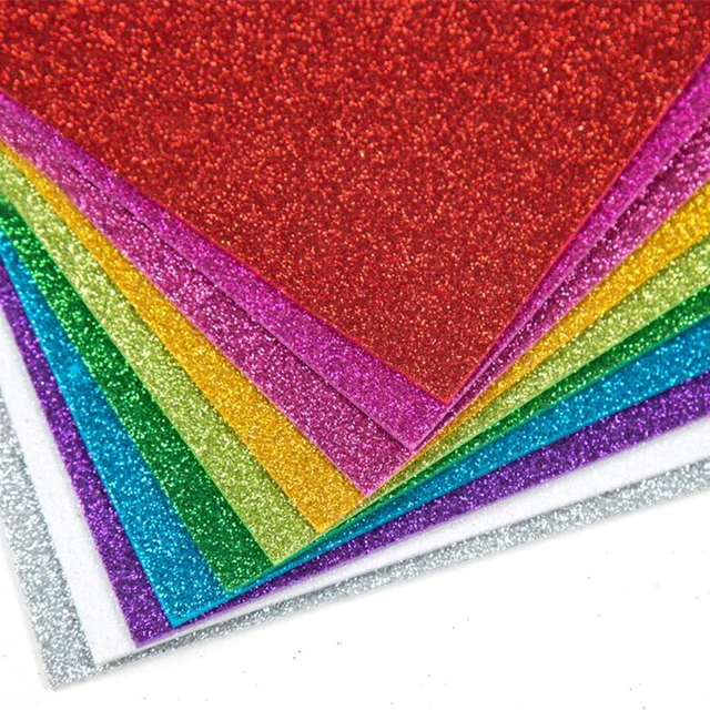 10 Pack, 12x10 Self-Adhesive Glitter DIY Craft Foam Sheets, Hot Pink in  2023