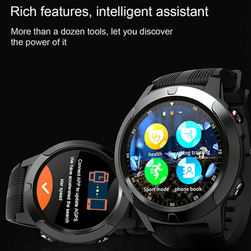 Bakeey TK04 GSM bluetooth Call Built-in GPS Smart Watch Phone Air Pressure Heart Rate Blood Pressure Weather Sport Smartwatch