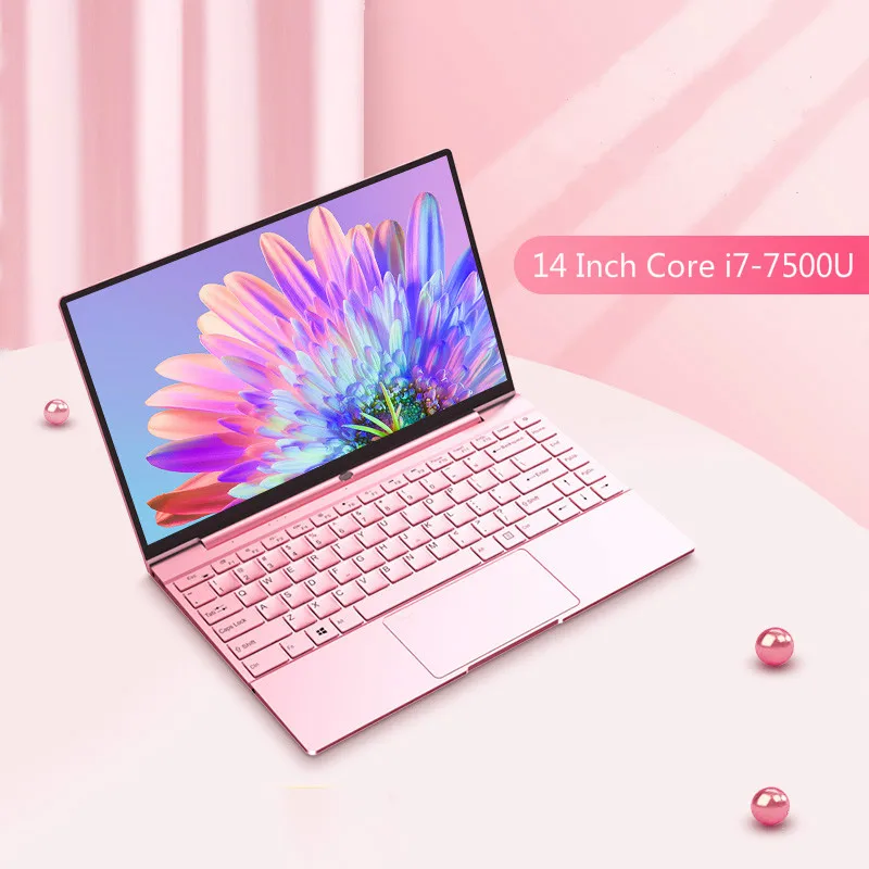 14'' Pink Laptop Notebook Computer Intel N3350 Backlit Keyboard 8GB 2.4G 5G Dual Wifi Gaming Laptops Windows 10 Pro Netbook-1