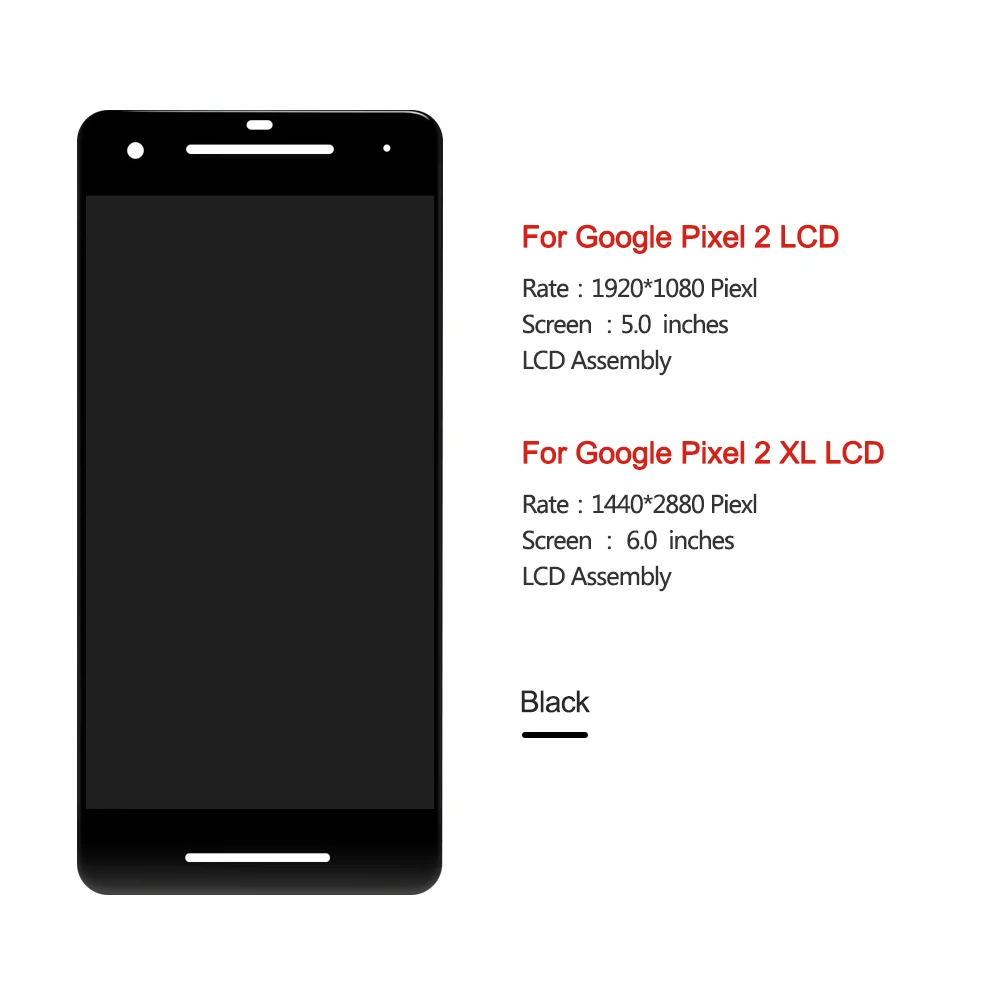 Для 6," Google Pixel 2 XL ЖК-дисплей и для 5,0" Google Pixel 2 ЖК-экран+ сенсорная панель дигитайзер