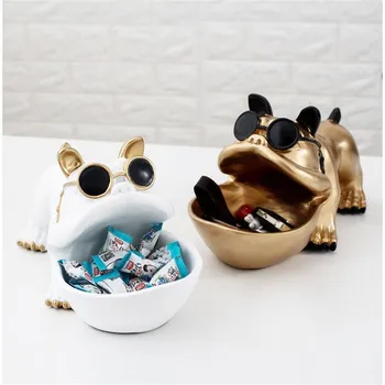 

Sales Bulldog Candy Dish Statue Lucky Dog Animal Storage Box Desk Accessories Birthday Christmas Gift L3013