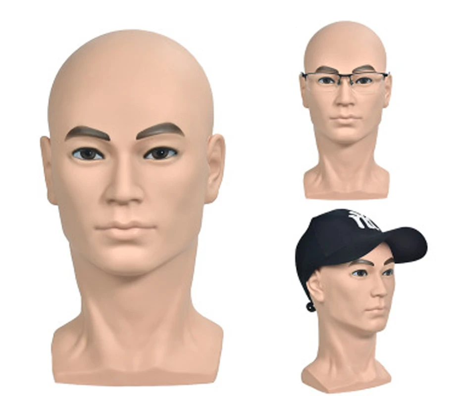 New Male Mannequin Manikin Head Display Wig Hat Glasses Mould Show Stand Model Cosmetology Skin Men Head Model Free Shipping
