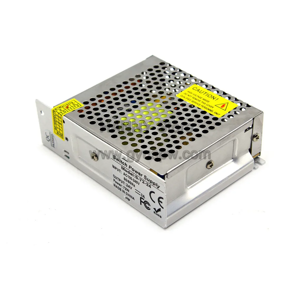 DC Питание 24v 3a 72 Вт светодиодный Diver трансформаторы 110v 220v AC DC24V переключатель Мощность s источник светодиодный модуль освещения CCTV мотор