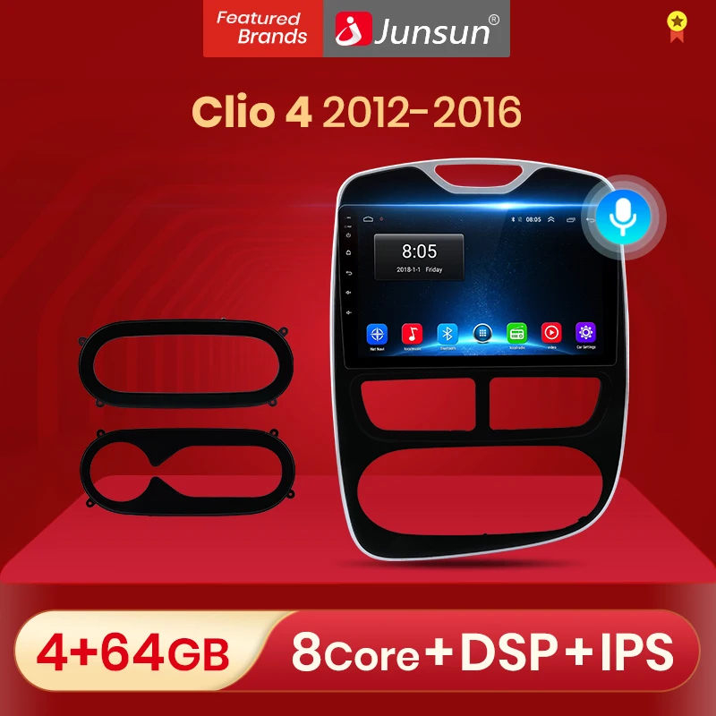 Junsun V1 Android 10,0 DSP CarPlay автомобильный Радио мультимедийный видеоплеер Авто Радио Стерео GPS для Renault Clio 4 ZOE 2012 - 2016 2 Дина dvd
