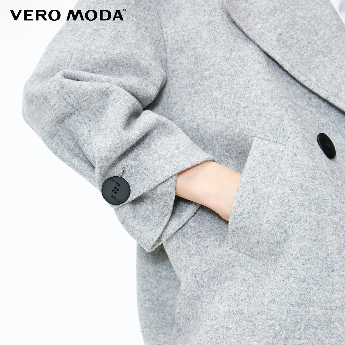 Vero Moda пальто женскоепарка женская зимняя куртка для женщин женское Короткое шерстяное пальто свободного кроя на пуговицах с лацканами | 318327517