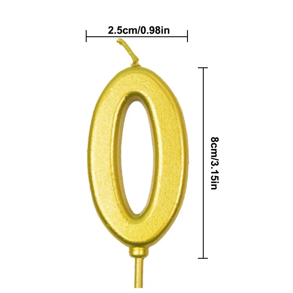 Золотая свеча с цифрами на день рождения 0, 1, 2, 3, 4, 5, 6, 7, 8, 9 Свеча для торта, кекса, украшения для вечеринки, торта на день рождения, вечерние свечи