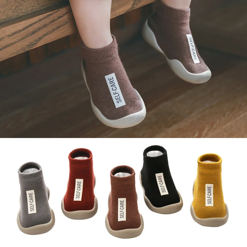 Socks Shoes Non-Slip-Sock Rubber-Sole Toddler Newborn Baby-Boy-Girl Boys Kids Cotton