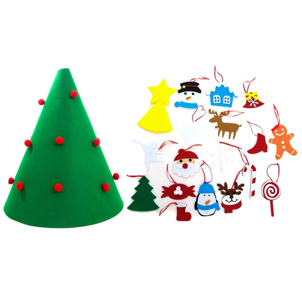 DIY рождественская елка войлочная ткань ковер-головоломка орнамент Рождество ручной работы Детский подарок украшение дома на Рождество год
