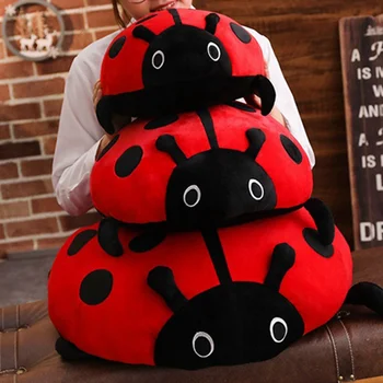 

Kawaii Cute Plush Toy Soft Creative Ladybug Ladybird Insect Hold Doll Pillow Cushion Novelty Children Birthday Gift Three Sizes