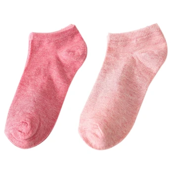 

2 Pairs Invisible Colored Cotton Women'S Socks Candy Color Solid Color Female Cotton Socks Shallow Mouth C Socks, Rose Red & Lig