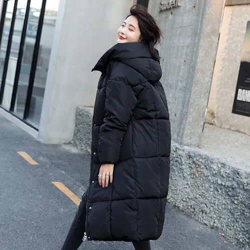 

2018 New Style Korean-style Versitile Fashion Mid-length down Coat Loose-Fit over-the-Knee down Jacket Cotton-padded Clothes Coa