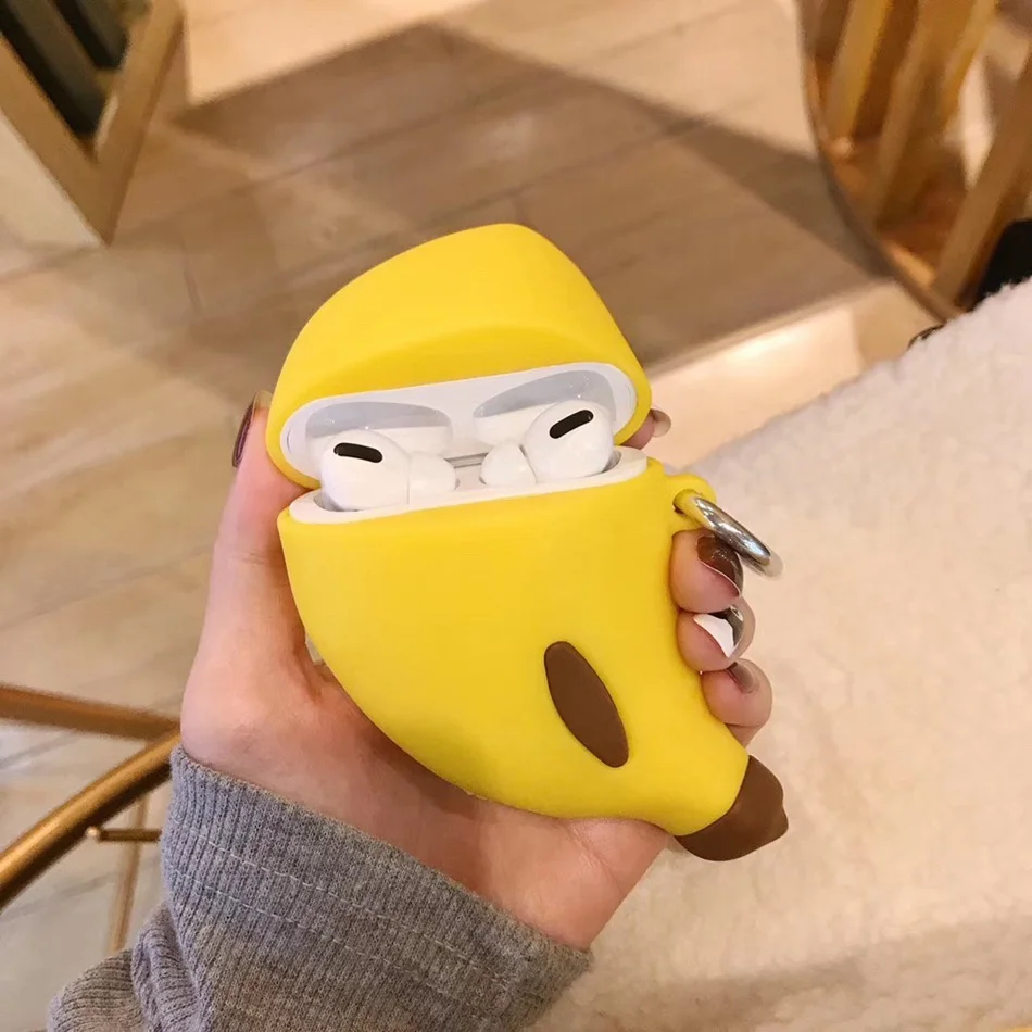 3D чехол для наушников Airpods Pro Чехол Силиконовый собачий банан Мультяшные