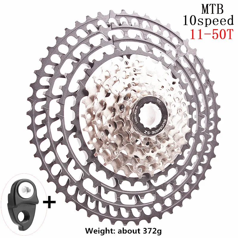 50T Silver and hook SUNSHINE-SZ MTB горный велосипедный маховик 10-лазерный станок для резки ультра-светильник полые 11-46 T/11-50 T карты-тип переменной скорости маховик - Цвет: 50T Silver and hook