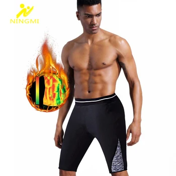 

NINGMI Slimming Pants Short Mens Control Panties Neoprene Sweating Sauna Waist Trainer Corsets Body Shapers Males Capris Briefs