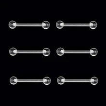 Пирсинг Lengua 2 шт прозрачный биофлексибль акриловый шарик язык кольца мягкая штанга промышленные серьги украшения для тела