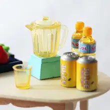 

Dollhouse Juicer Set Vivid Fine Workmanship Doll Accessories Simulation Miniature Juicer Cup Cans for Children