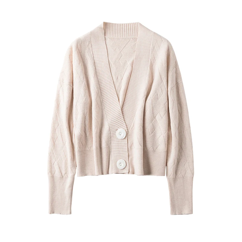 XJXKS Модный женский Кардиган большого размера плюс с v-образным вырезом осень зима удобный кашемировый вязаный кардиган женский свитер